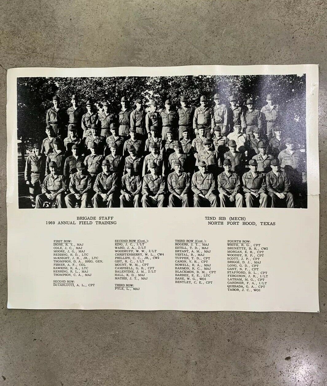 1969 US Army Brigade Staff Photo: Fort Hood, Texas - 72nd SIB - Vietnam War  - Military Portrait - Etsy 日本