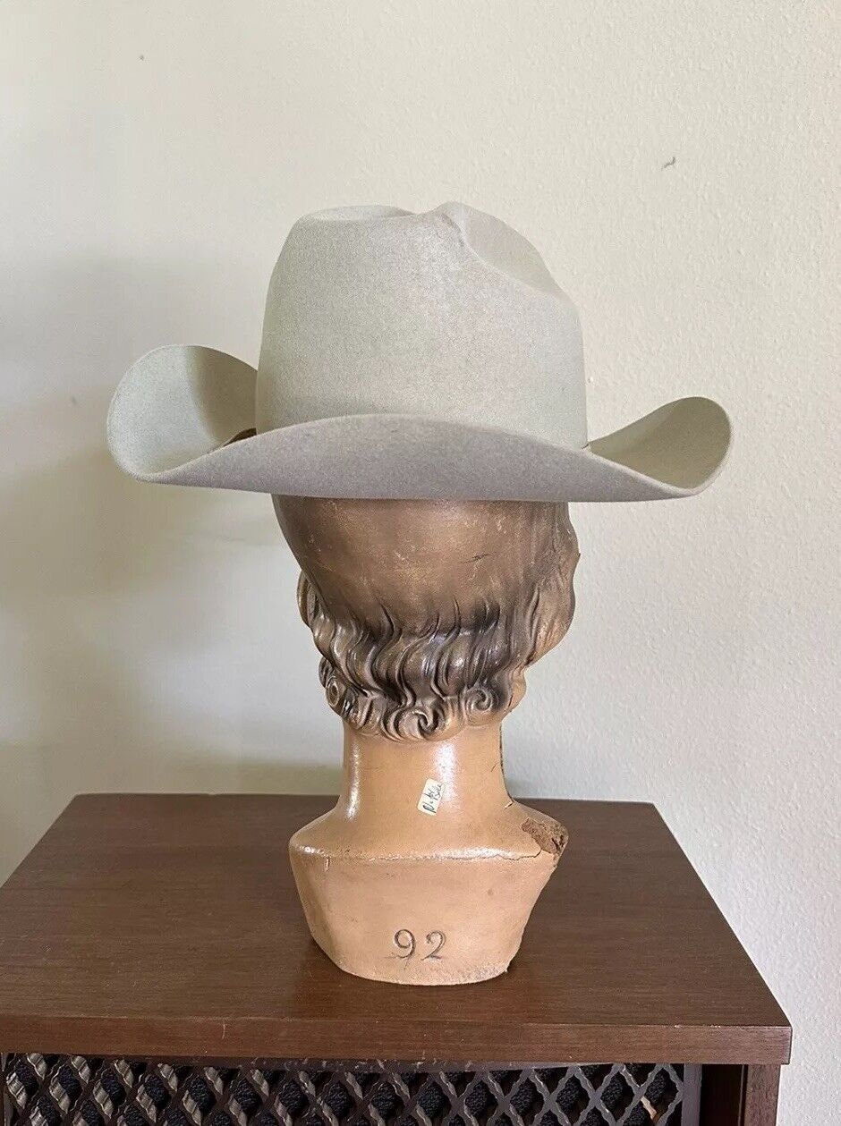 Vintage 1980s Stetson Silverbelly Beaver Cowboy Hat – Size 6 7/8