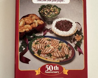 1996 LUBY’S Cafeteria 50th Anniversary Recipe Collection COOKBOOK Hardback Spiral Bound San Antonio Texas Cowboy Cookbook Rodeo Western