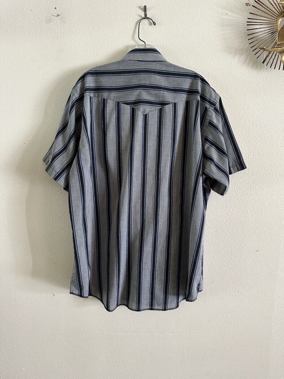 1980s Wrangler Pearl Snap Western Cowboy S/S Shirt sz… - Gem