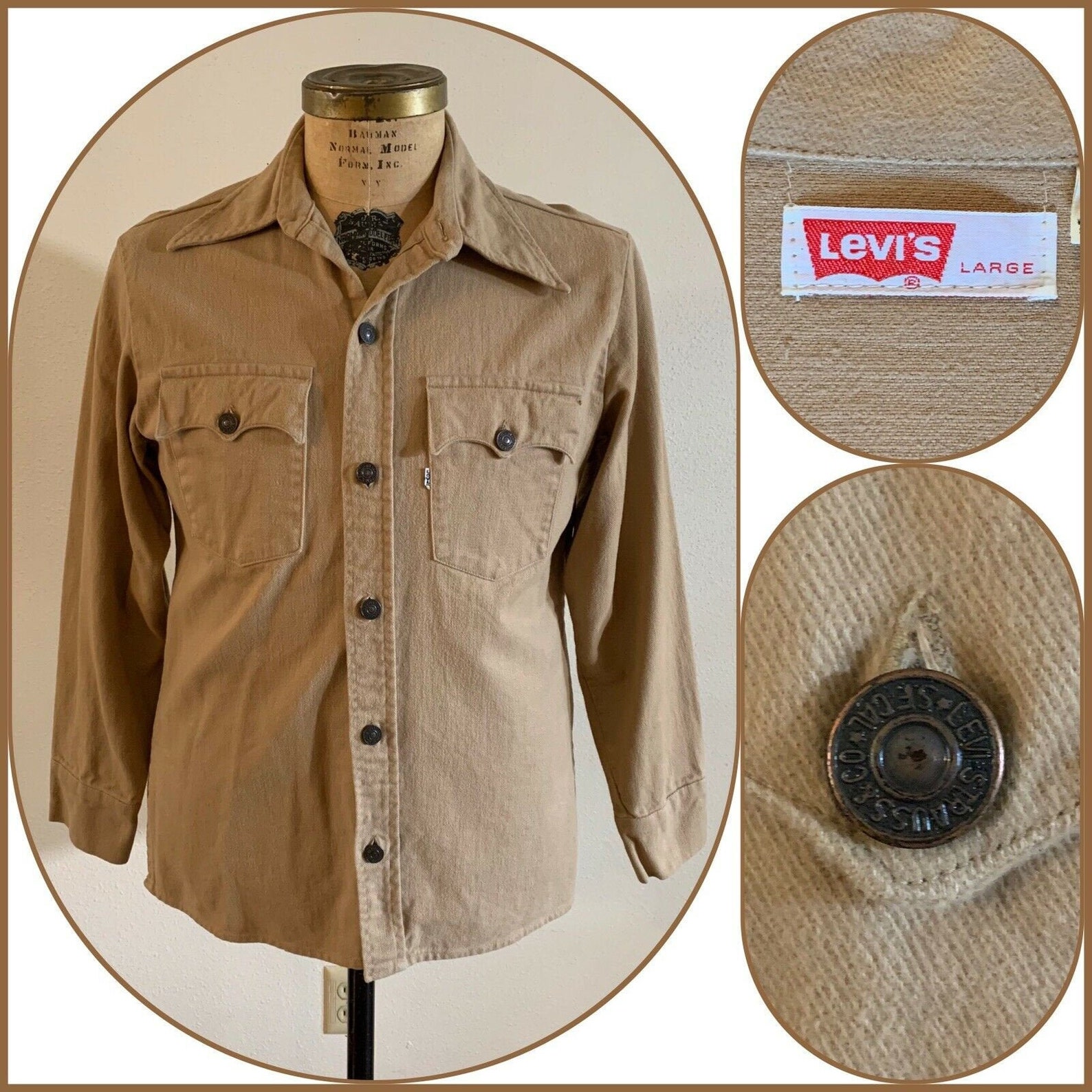 old khaki denim shirt