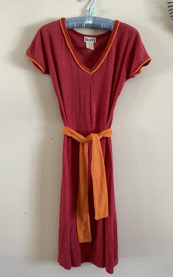 1970s Salty’s Terrycloth Dress Swim Coverup Robe … - image 6