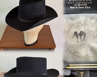 80s Resistol Cattleman 4x Beaver Silverbelly Cowboy Western Hat: 7