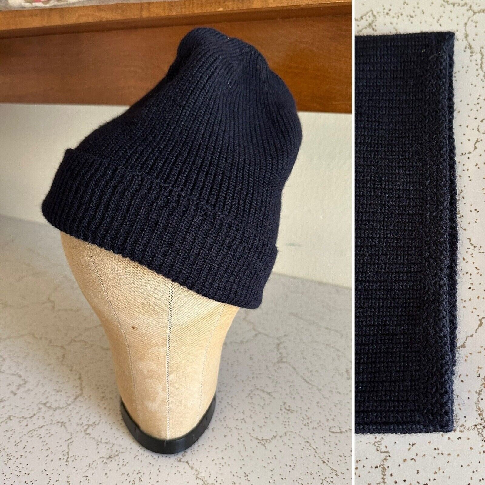 Original 40s WWII US Navy Watch Cap Wool Knit Deck Sailor USN