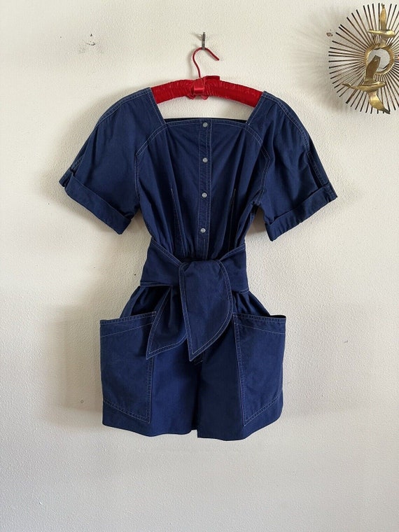 1980s 90s Thierry Mugler Cotton Romper Playsuit J… - image 6