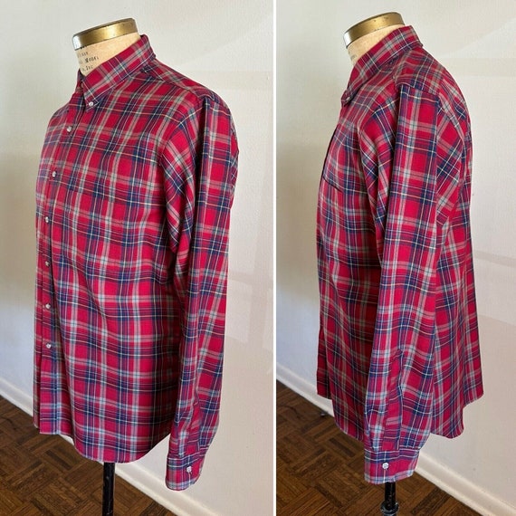 70s Vtg Pendleton sz XL Red Hunting Tartan Plaid … - image 4