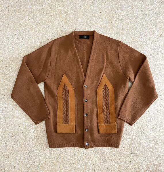 60s Puritan Suede Cardigan Sweater Medium Knit Gr… - image 10