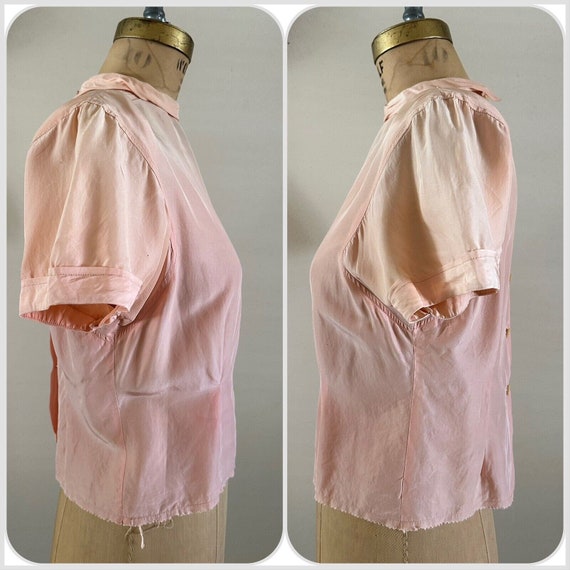 1940s Sidran Sportswear Sunfaded Pink Rayon Back … - image 2