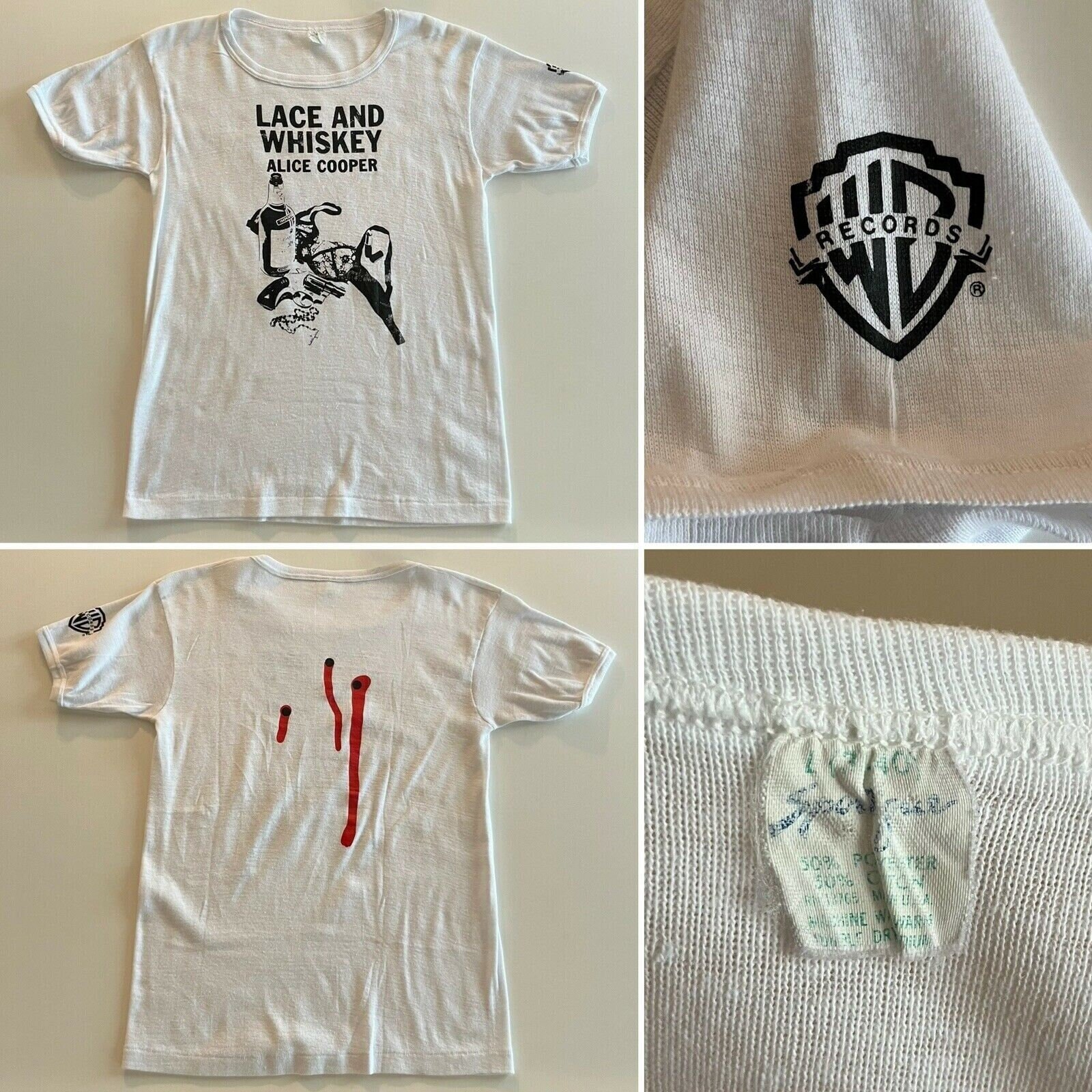 70s ALICE COOPER Lace and Whiskey Promo T Shirt Warner Bros