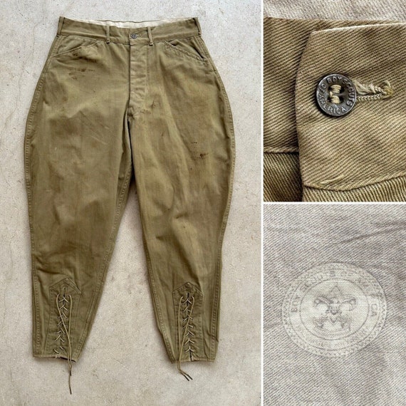 1930s 40s BSA Boy Scout Knickers Jodhpurs Button F