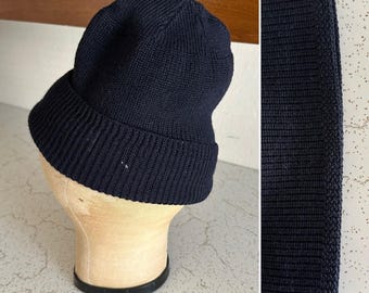 USN Watch Cap / Vintage Navy Beanie / 1960s USN Wool Knit Watch