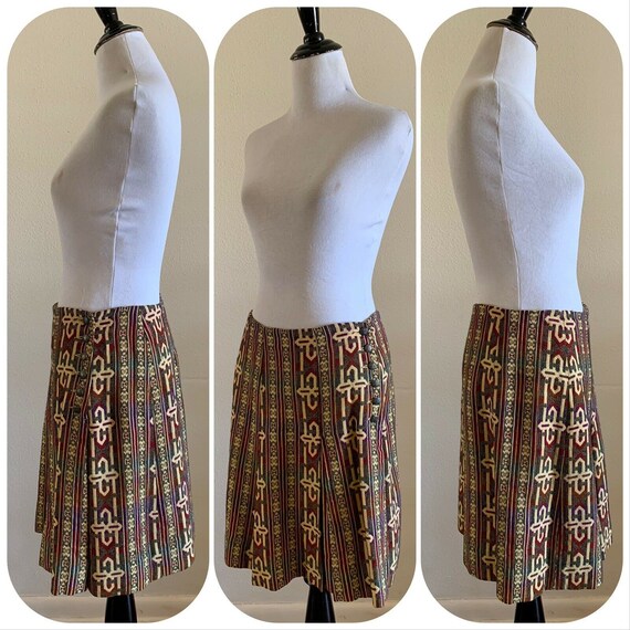 70s EVAN PICONE Knit Skirt Hippie Bojo Aztec Prin… - image 3