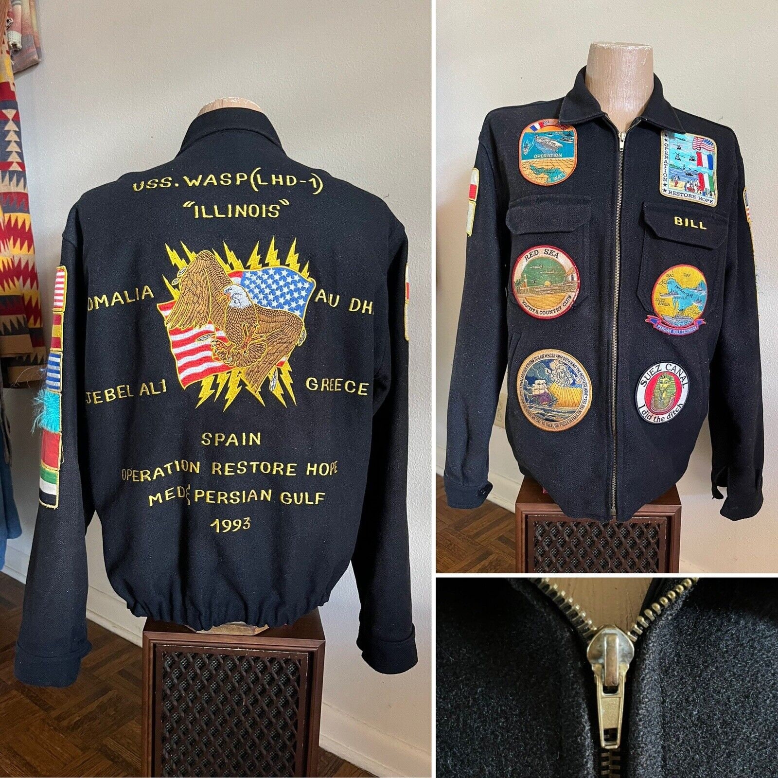 Navy Patch Jacket - Etsy