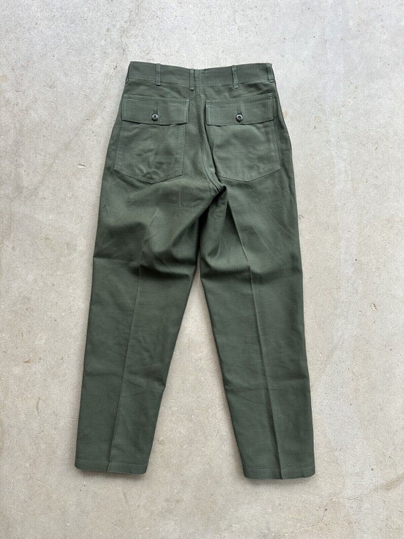 1970s Vtg US Army OG 107 Cotton Sateen W 31 L 30.5 Pants 70s 