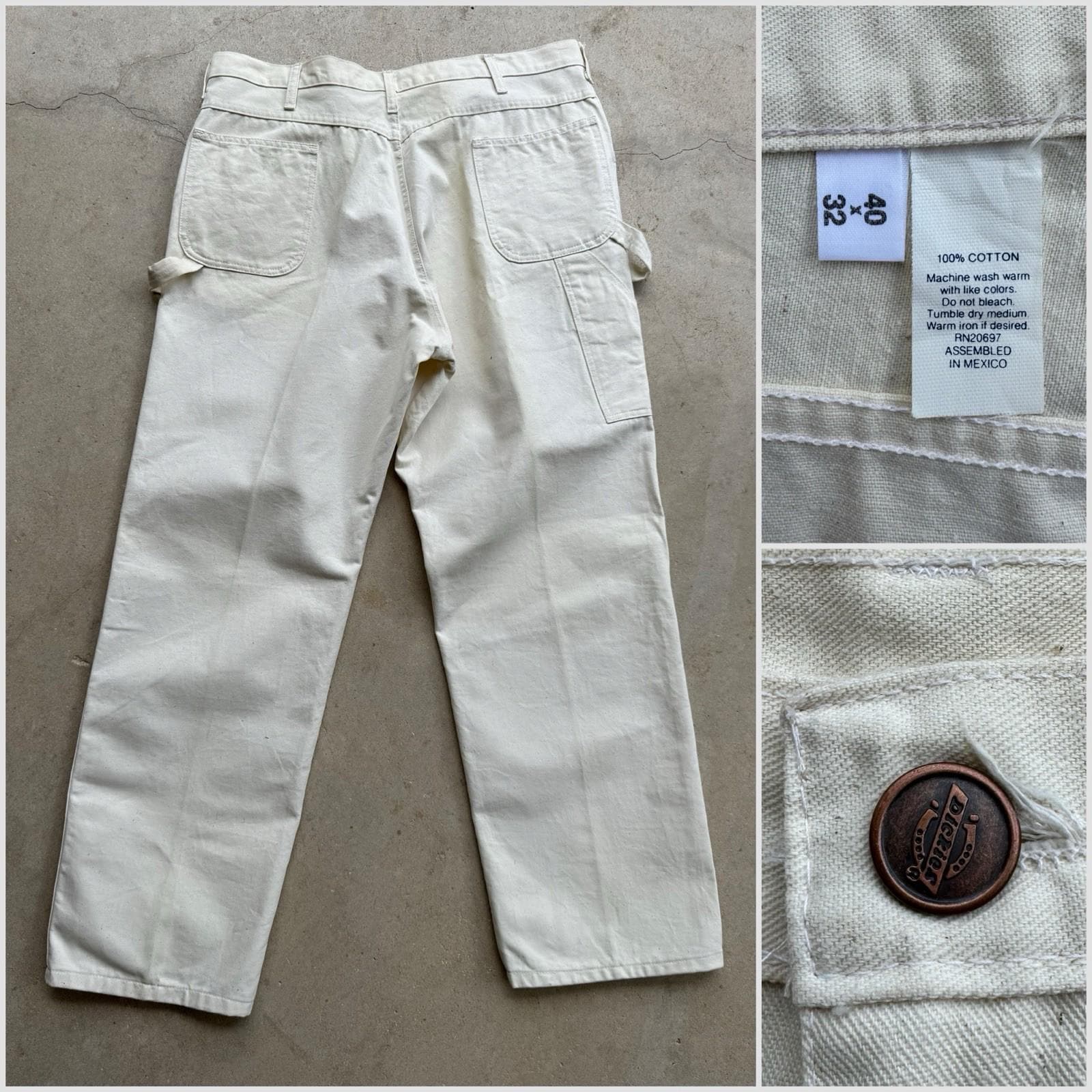 1990s Dickies Carpenter Painter off White Pants, Vintage Work