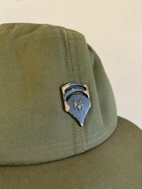 Vintage 70s OG 106 Sateen Utility Cap - Vietnam W… - image 3