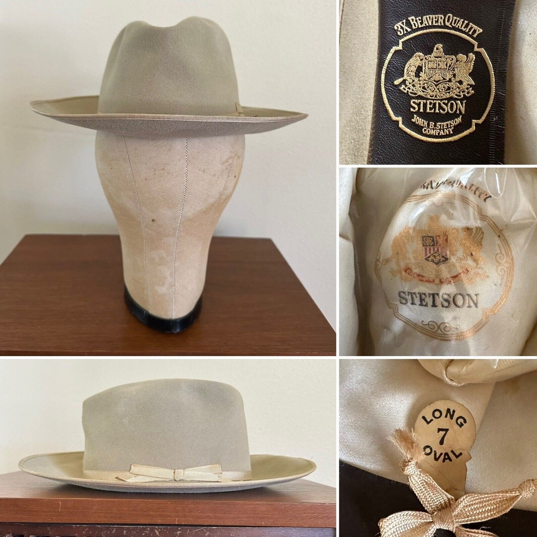帽子 vintage STETSON OPEN ROAD 3XBEAVER 7 1/8 1960s Stetson 3X Beaver Open Road Fedora Cowboy Hat - Size 7