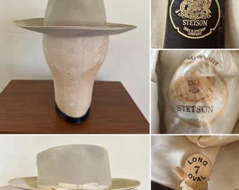 1950s 60s Stetson 3x Beaver OPEN ROAD 7 Long OVAL Hat Fedora 1950s 60s Stetson 3x Beaver OPEN ROAD 7 Long OVAL Hat Fedora