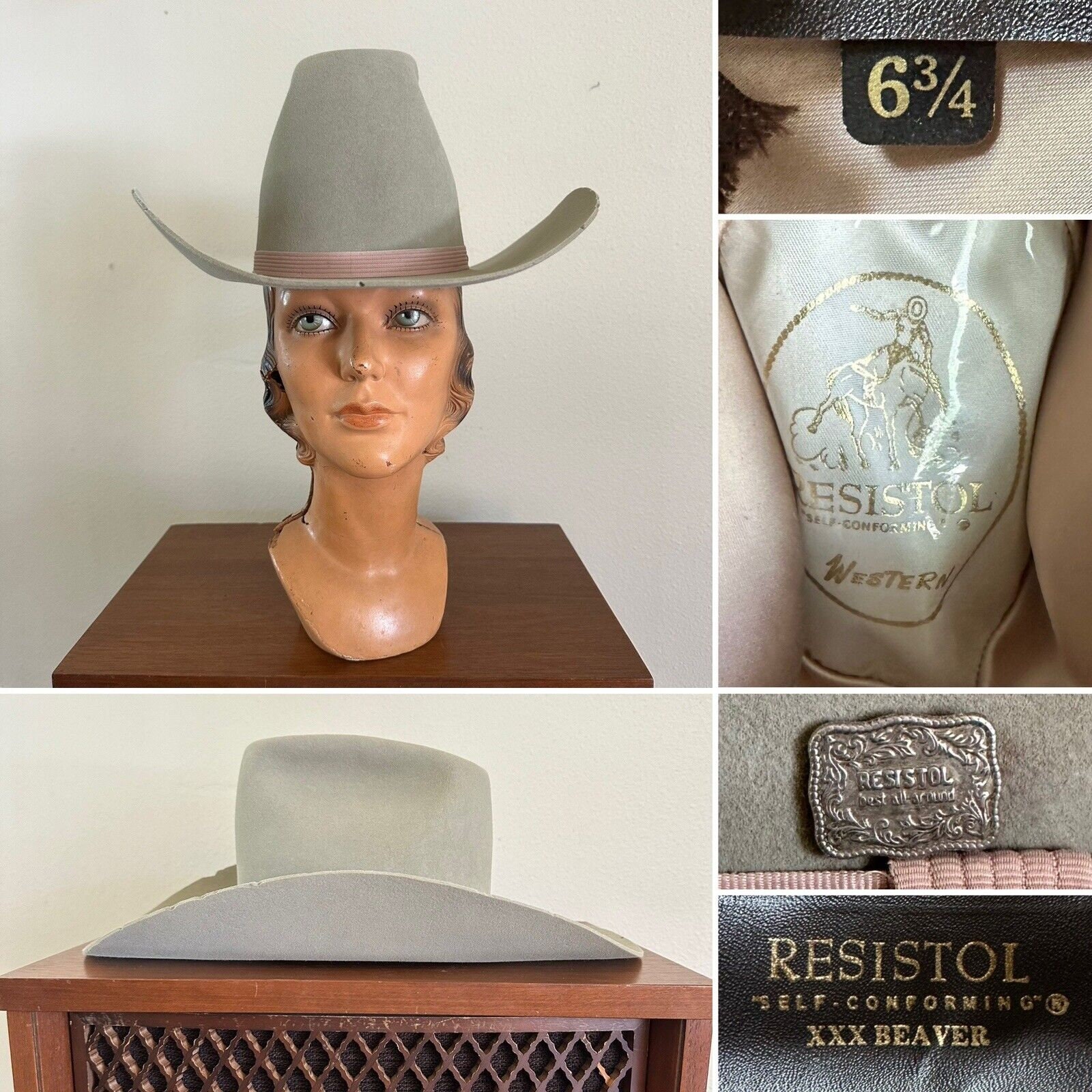 1970s Resistol HI-7 Silverbelly Beaver Cowboy Hat: 3X Western Hat