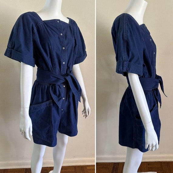 1980s 90s Thierry Mugler Cotton Romper Playsuit J… - image 2