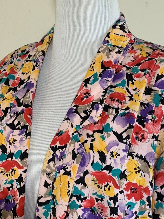 90s COLORAYONS Women’s Floral Oversized Blazer Ja… - image 2