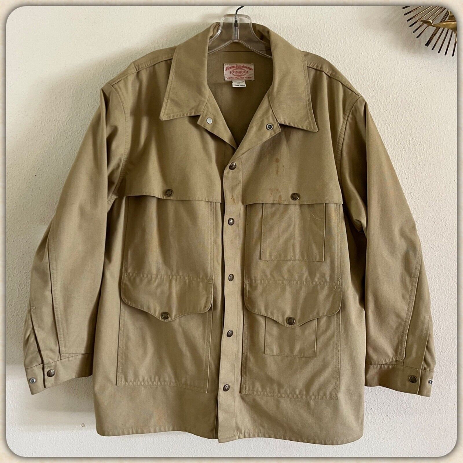 Vintage CC Filson Tin Cloth Paraffin Waxed Cruiser Jacket XL 51 Chest  Workwear Work Chore Waterproof -  Denmark