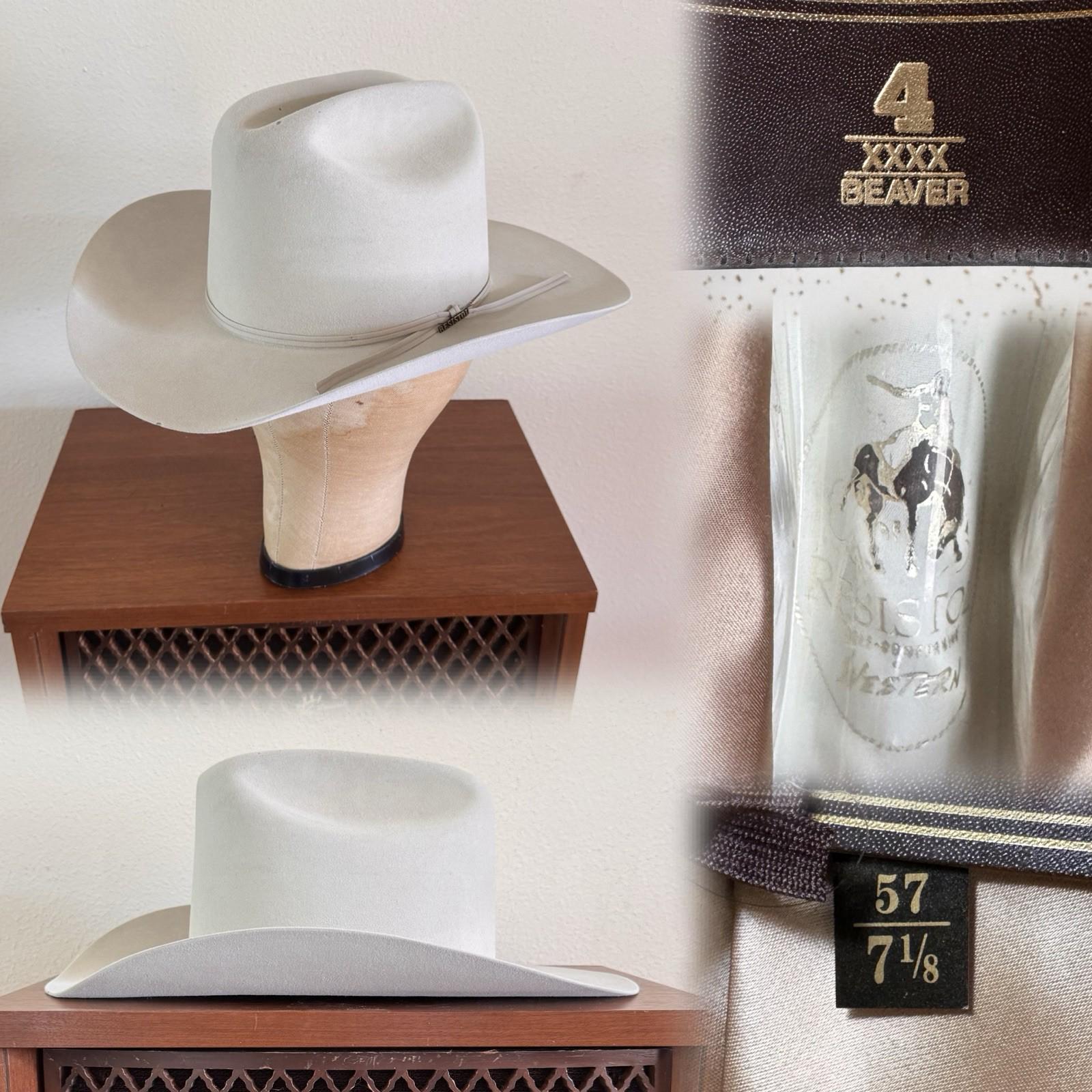 80s Resistol Cattleman 4x Beaver Silverbelly Cowboy Western Hat: 7