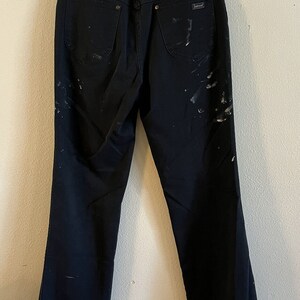 70s Jantzen Pants W 32 L 32 Painted Talon Zipper USA Work Boot Cut Flares Distressed Work Chore Pants Cowboy Utility Pant Rodeo Ranch Barn image 2