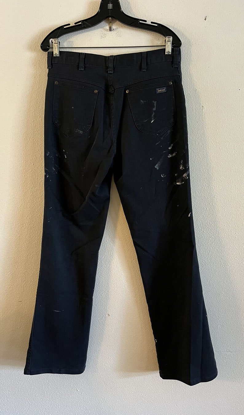 70s Jantzen Pants W 32 L 32 Painted Talon Zipper USA Work Boot Cut Flares Distressed Work Chore Pants Cowboy Utility Pant Rodeo Ranch Barn image 2