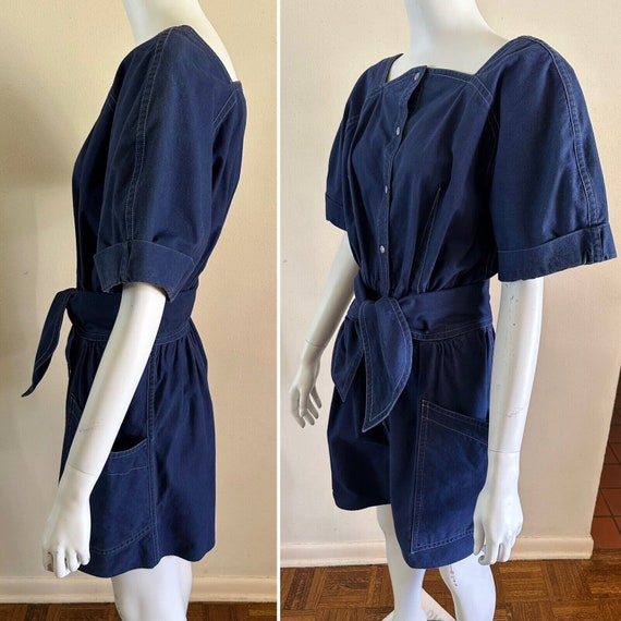 1980s 90s Thierry Mugler Cotton Romper Playsuit J… - image 4