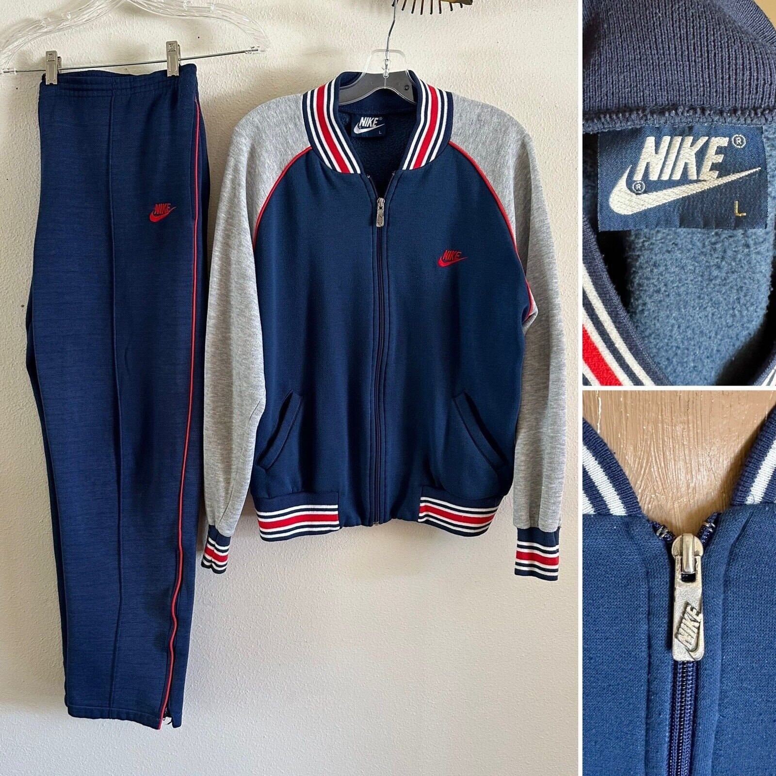 Nike Track Pants 90s Joggers Jogging Track Suit Warm up Suit Blue