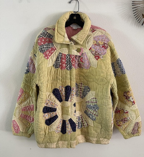 1980s Patchwork Quilt Jacket: KAS Original Feed S… - image 1