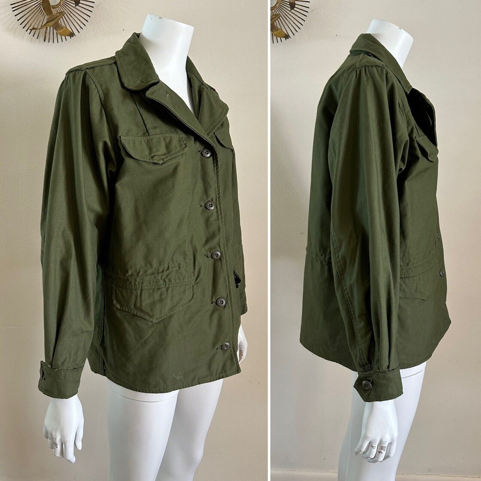 1970s US Army OG 107 Womens Field Coat Jacket Made in USA