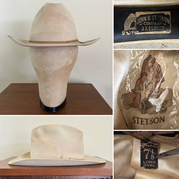 1960s Stetson 3x Beaver LAST DROP 7 1/8 Long Oval Cowboy 1960s Stetson 3x Beaver LAST DROP 7 1/8 Long Oval Cowboy