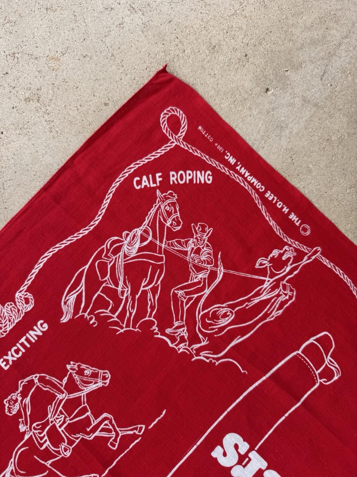 小物 Lee 50s cowboy bandanna 1950s Red HD Lee Riders Rodeo 100% Cotton BANDANA, Cowboy Western