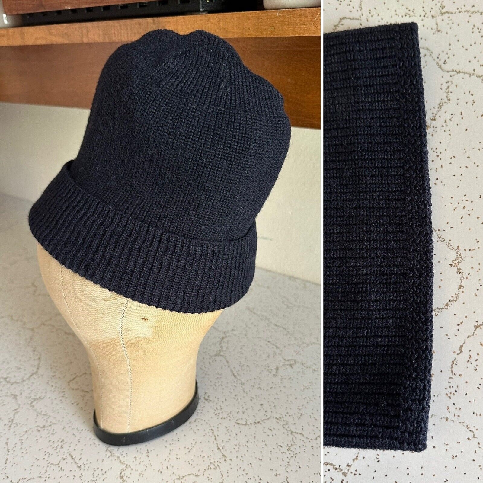 Original 1940s WWII US Navy Watch Cap Wool Knit Deck Sailor