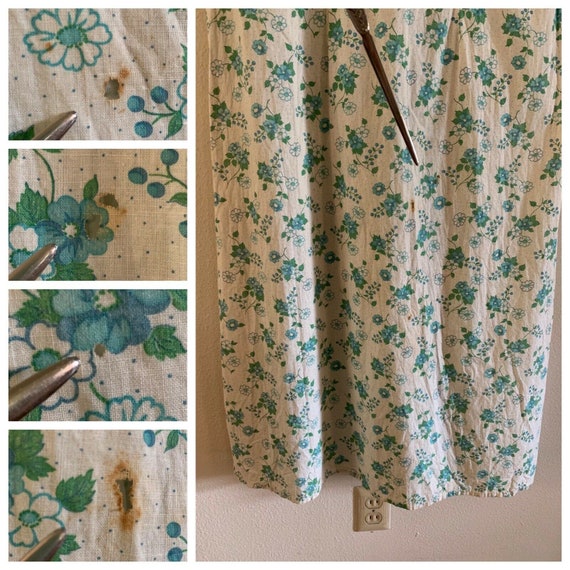 40s Floral Daisy COTTON DAY DRESS Ruffle Farm Wes… - image 9