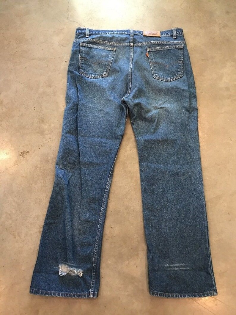 80s LEVIS JEANS 517 Denim Orange Tab Boot Cut Hige Work Chore | Etsy