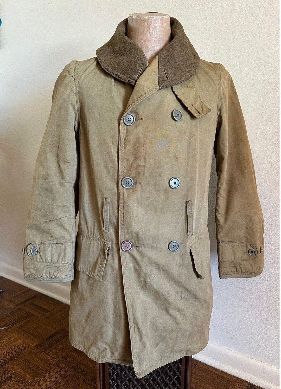 1940s Vtg US Army M38 Mackinaw Jeep Coat 2nd Pattern size 36 R 