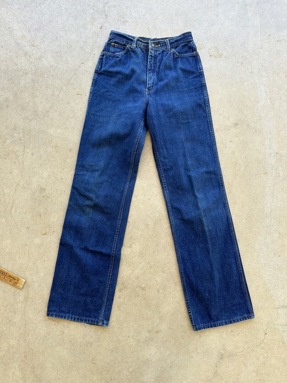 80s WILLIE NELSON Denim Jeans W 26.5 L 32 High Wa… - image 5