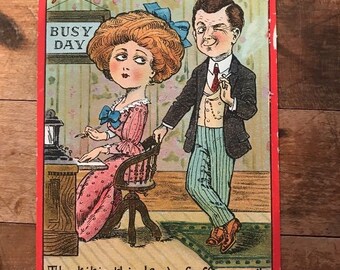 Set x4 What Every Woman Knows Series Postcard Vintage Victorian Novelty Humor Liquor Bar Whiskey Marriage Dress Mourning Husband Wife Pop