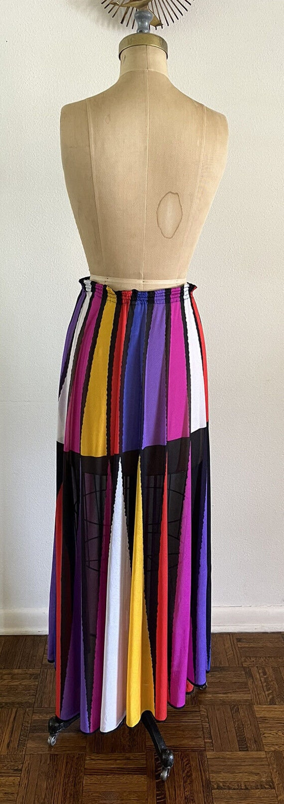 1970s Gottex Maxi Skirt Geometric Bauhaus Mod Swi… - image 3
