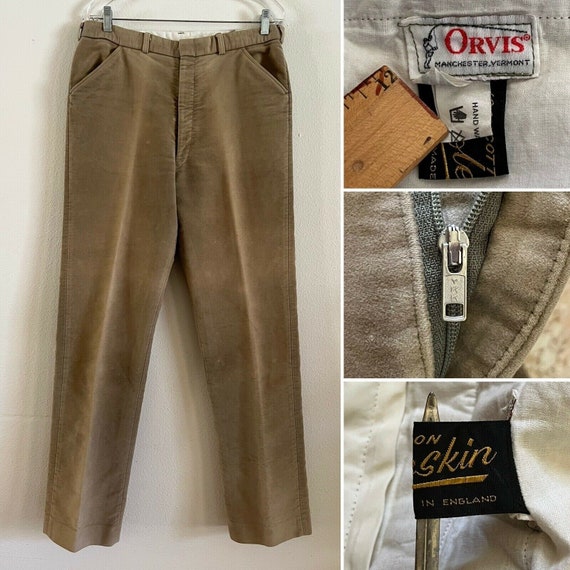 ORVIS 34 X 33.5 USA MADE Moleskin Heavy Cotton Khaki Trousers Pants England  Western Cowboy Rodeo Hunting Fishing Outdoor Work Jeans -  Canada