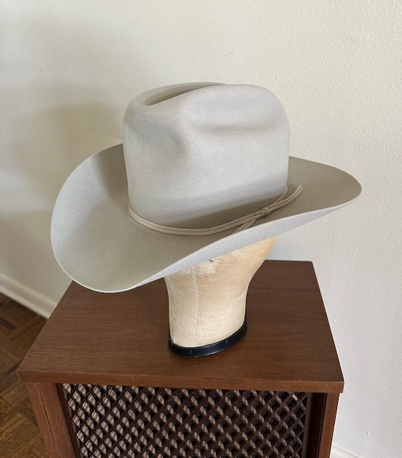 1980s Stetson 5x BEAVER 7 1/8 RANCHER Hat Mist Gray Cowboy 1980s Stetson 5x BEAVER 7 1/8 RANCHER Hat Mist Gray Cowboy