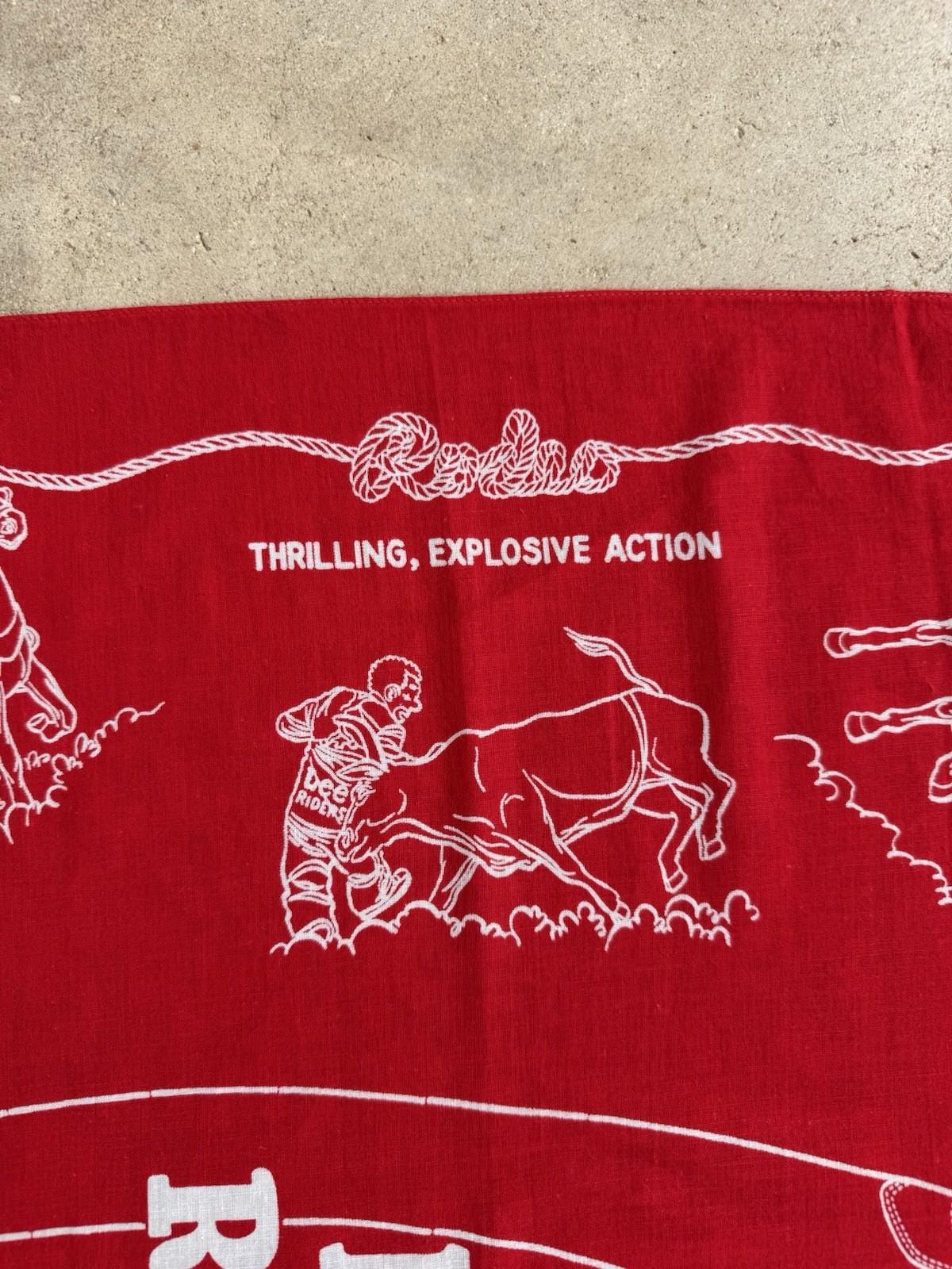 1950s Red HD Lee Riders Rodeo 100% Cotton BANDANA, Cowboy Western