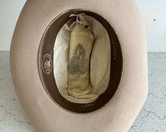 1950s STETSON 3x BEAVER 7 1/8 Cowboy Western Hat 50s Fedora