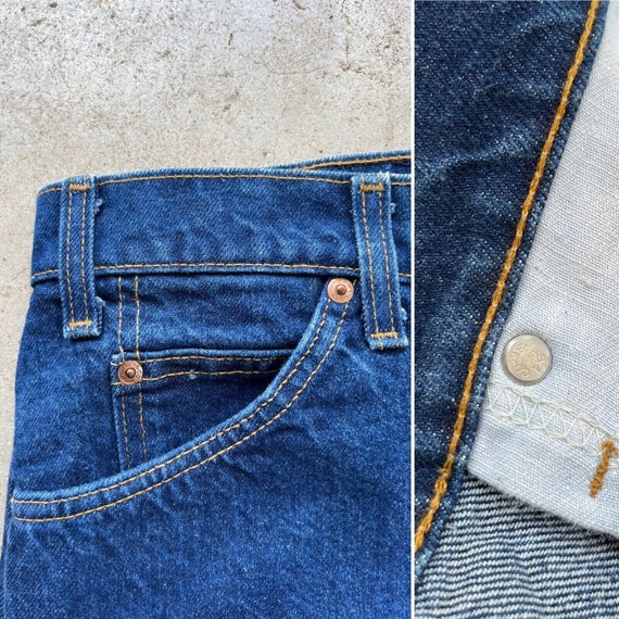 80s Levis Orange Tab 505 Denim Blue Jeans W 33 L … - image 7