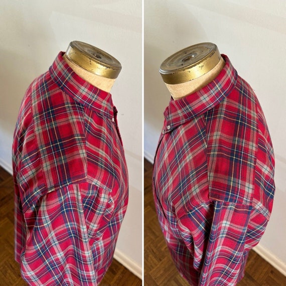 70s Vtg Pendleton sz XL Red Hunting Tartan Plaid … - image 5