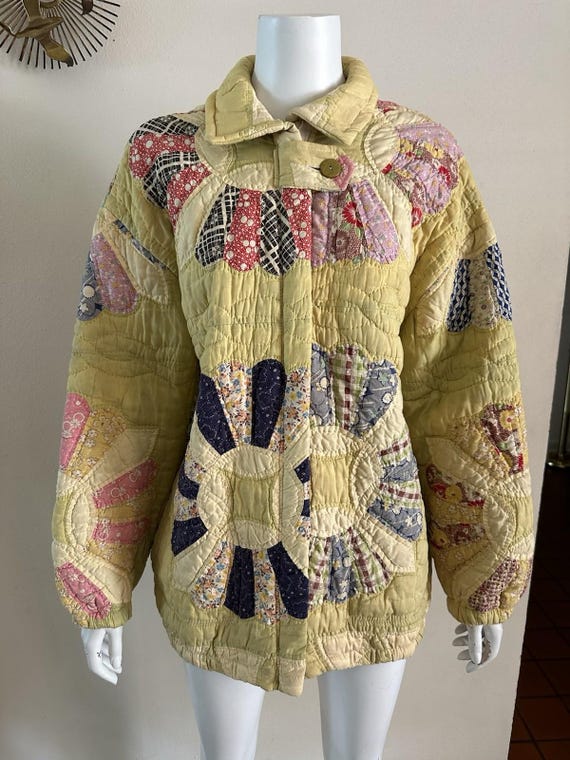 1980s Patchwork Quilt Jacket: KAS Original Feed S… - image 7