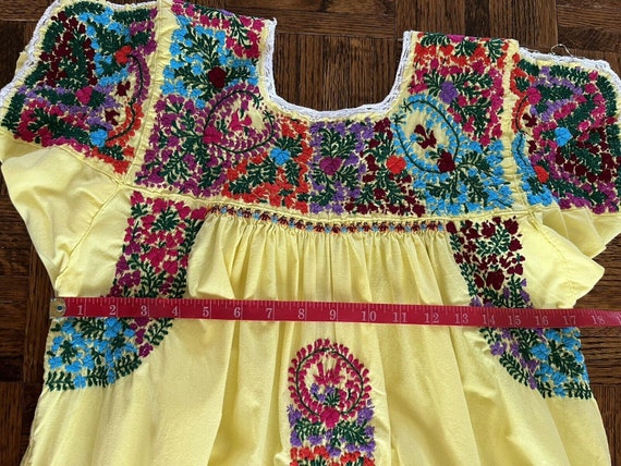 1970s Oaxacan Mexican Huipil Dress Embroidered Bo… - image 8